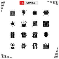 Universal Icon Symbols Group of 16 Modern Solid Glyphs of management creative clock business timer Editable Vector Design Elements