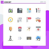 16 User Interface Flat Color Pack of modern Signs and Symbols of development coding contact us two page Editable Pack of Creative Vector Design Elements