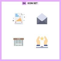 Modern Set of 4 Flat Icons Pictograph of back to school code sms message built Editable Vector Design Elements