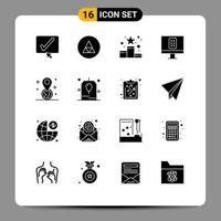 16 iconos creativos signos y símbolos modernos de geolocalización símbolos remotos control clasificación elementos de diseño vectorial editables vector