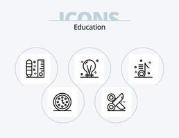 Education Line Icon Pack 5 Icon Design. pen. feather. sketch. lenses. geek vector