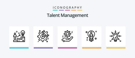 paquete de iconos de la línea 5 de gestión de talentos que incluye la solución. bulbo. descanso. brillante. estrella. diseño de iconos creativos vector