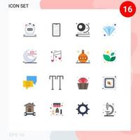 Universal Icon Symbols Group of 16 Modern Flat Colors of moon eid billiards value diamond Editable Pack of Creative Vector Design Elements