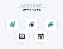 Hacking Line Filled Icon Pack 5 Icon Design. lock. target. code. storage. datacenter vector