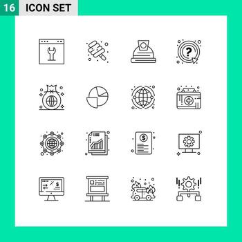 16 Thematic Vector Outlines and Editable Symbols of business support candy question ask Editable Vector Design Elements