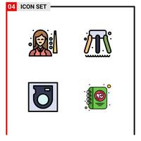 Universal Icon Symbols Group of 4 Modern Filledline Flat Colors of billiards drive snooker water diary Editable Vector Design Elements