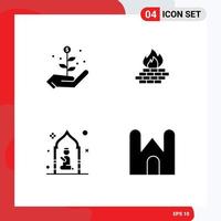 4 Creative Icons Modern Signs and Symbols of growth masjid antivirus network man Editable Vector Design Elements