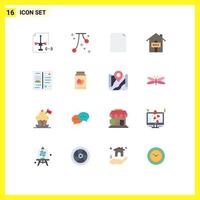 User Interface Pack of 16 Basic Flat Colors of postcard sold fall property page Editable Pack of Creative Vector Design Elements