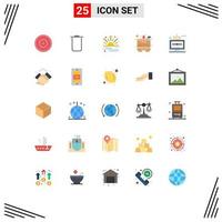 Modern Set of 25 Flat Colors Pictograph of computer file offer drawing office Editable Vector Design Elements