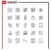 Universal Icon Symbols Group of 25 Modern Lines of employee avatar news achievement marketing Editable Vector Design Elements