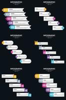 Vector 6 Infographics Pack Presentation slide template 5 Steps cycle diagrams and timelines