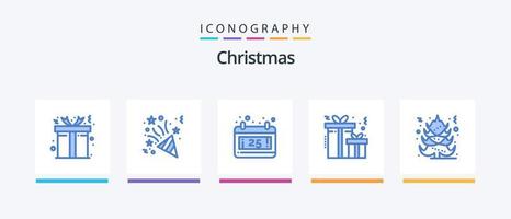 Christmas Blue 5 Icon Pack Including . date. xmas. christmas. Creative Icons Design vector