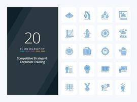 20 Competitive Strategy And Corporate Training Blue Color icon for presentation vector