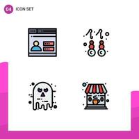 4 Creative Icons Modern Signs and Symbols of user face security gold halloween Editable Vector Design Elements