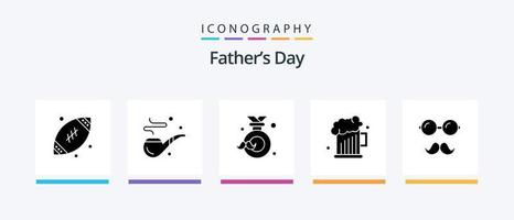 paquete de iconos del glifo 5 del día del padre que incluye avatar. padre. Insignia. papá. etiqueta. diseño de iconos creativos vector