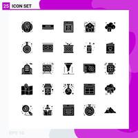 Pictogram Set of 25 Simple Solid Glyphs of arrow security discount real estate Editable Vector Design Elements