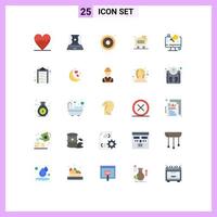 conjunto de 25 iconos modernos de la interfaz de usuario signos de símbolos para el anuncio de marketing carrito de la cesta de postres elementos de diseño vectorial editables vector