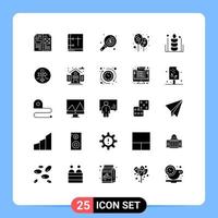 Universal Icon Symbols Group of 25 Modern Solid Glyphs of autumn event holy book balloon search Editable Vector Design Elements