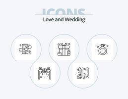 paquete de iconos de línea de boda 5 diseño de iconos. fiesta. cena. música. decoración. Moda vector