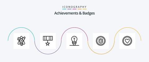 Achievements and Badges Line 5 Icon Pack Including award. shield. achievement. security. award vector