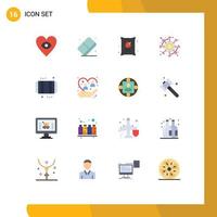 16 Universal Flat Colors Set for Web and Mobile Applications bathroom payments food money dividends Editable Pack of Creative Vector Design Elements
