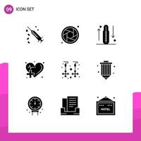Set of 9 Modern UI Icons Symbols Signs for drop medical drop health care care Editable Vector Design Elements