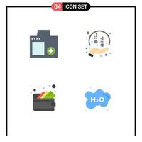 4 paquete de iconos planos de interfaz de usuario de signos y símbolos modernos de patrocinio de cámara donación de fotos dinero elementos de diseño vectorial editables vector