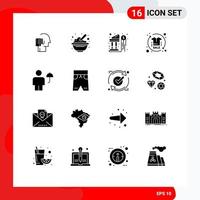 User Interface Pack of 16 Basic Solid Glyphs of shirt promote oats clothing investment Editable Vector Design Elements