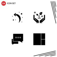 Stock Vector Icon Pack of 4 Line Signs and Symbols for arrow bubble finance chat layout Editable Vector Design Elements