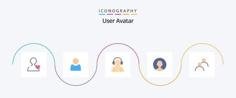 User Flat 5 Icon Pack Including . avatar. man. looked. profile vector