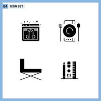 Pack of creative Solid Glyphs of chat furniture service dinner rest Editable Vector Design Elements