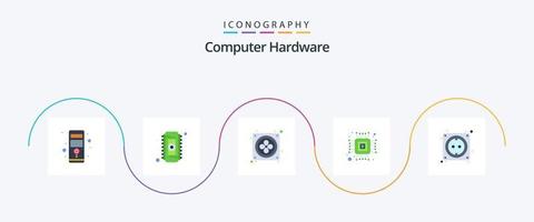 paquete de iconos flat 5 de hardware de computadora que incluye stock. computadora. computadora. cable. computadora vector