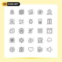 Set of 25 Modern UI Icons Symbols Signs for mage plant chart nature grow Editable Vector Design Elements