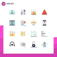 Set of 16 Modern UI Icons Symbols Signs for layout logistic package warning alert Editable Pack of Creative Vector Design Elements