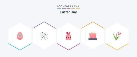 Easter 25 Flat icon pack including easter. nature. bynny. easter. gift vector