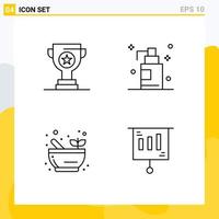 4 Creative Icons Modern Signs and Symbols of award soup marketing room marketing Editable Vector Design Elements