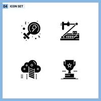 4 Creative Icons Modern Signs and Symbols of feminism cloud biology medical data Editable Vector Design Elements