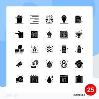 paquete de iconos vectoriales de stock de 25 signos y símbolos de línea para pintar con los dedos la interfaz de pintura de tiempo elementos de diseño vectorial editables vector