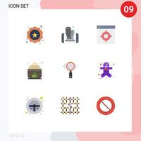 Set of 9 Modern UI Icons Symbols Signs for e search search application lotus sauna Editable Vector Design Elements