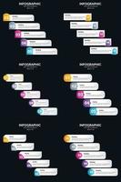 Vector 6 Infographics Pack Presentation slide template 5 Steps cycle diagrams and timelines