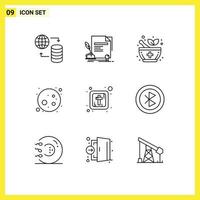 9 Creative Icons Modern Signs and Symbols of religious christianity award planet full moon Editable Vector Design Elements