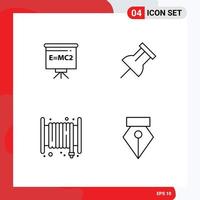 Pictogram Set of 4 Simple Filledline Flat Colors of classroom fire education reminder editor Editable Vector Design Elements