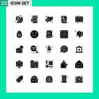 Set of 25 Modern UI Icons Symbols Signs for revenue increase shop income cross Editable Vector Design Elements
