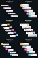 Vector 6 Infographics Pack Presentation slide template 5 Steps cycle diagrams and timelines