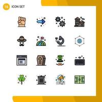 conjunto de 16 iconos modernos de la interfaz de usuario símbolos signos para el día avatar derecha casa inmobiliaria elementos de diseño de vectores creativos editables