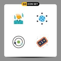 4 User Interface Flat Icon Pack of modern Signs and Symbols of businessman chemistry man internet ticket Editable Vector Design Elements