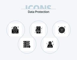 paquete de iconos de glifo de protección de datos 5 diseño de iconos. . candado. Email. cerrar. móvil vector