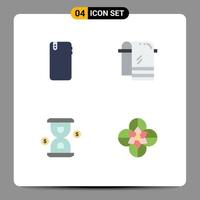 Set of 4 Modern UI Icons Symbols Signs for phone glass android dry loading Editable Vector Design Elements