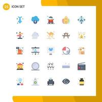 Modern Set of 25 Flat Colors and symbols such as media communication public bus social media robbit Editable Vector Design Elements