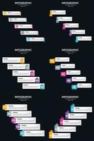 plantilla de diapositiva de presentación del paquete de infografías vectoriales 6 diagramas de ciclo de 5 pasos y líneas de tiempo vector